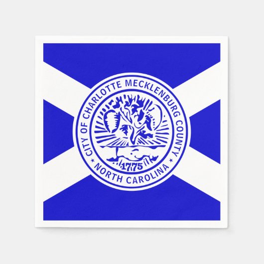 ノースカロライナ州シャーロット国旗 スタンダードカクテルナプキン (正面)