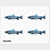 ノースカロライナ州セーラム湖の魚 長方形シール (シート)