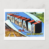 ノースカロライナ州ダーラムからのヴィンテージ挨拶 ポストカード (正面)