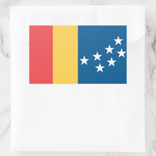 ノースカロライナ州ダーラム国旗 長方形シール (バッグ)