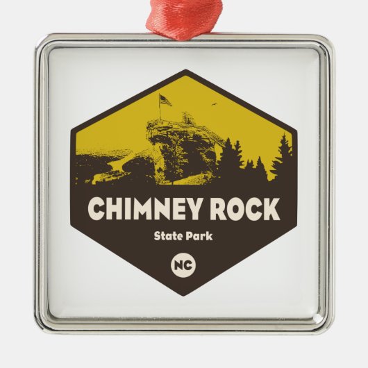 ノースカロライナ州チムニーロック州パーク メタルオーナメント (正面)