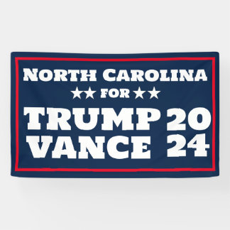 ノースカロライナ州トランプヴァンス2024バナー 横断幕