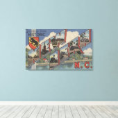 ノースカロライナ州ニューベルン – ラージ・レター・シーン キャンバスプリント (インサイチュ (ウッドフロア))