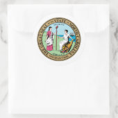 ノースカロライナ州ノースカロライナ州印章 ラウンドシール (バッグ)