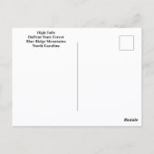 ノースカロライナ州ハイフォールズ滝 デュポント州立森林 ポストカード (裏面)