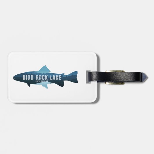 ノースカロライナ州ハイロック湖の魚 ラゲッジタグ (裏面横)