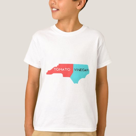 ノースカロライナ州バーベキュー地図 Tシャツ (正面)