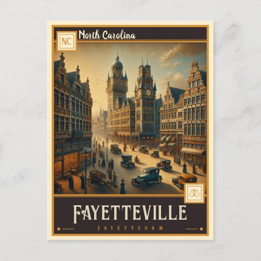 ノースカロライナ州ファイエットビル |ヴィンテージ ポストカード (正面)