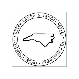 ノースカロライナ州マップ差出人住所ウッド ラバースタンプ