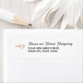 ノースカロライナ州マップ(ハート付き) – 任意の色 ラベル (インサイチュ)