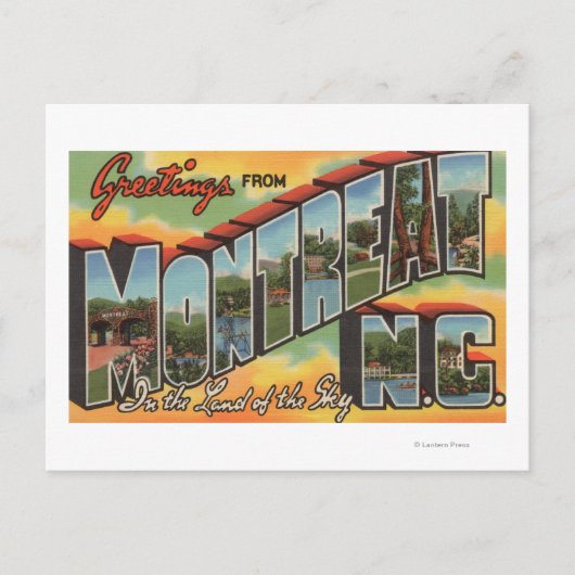 ノースカロライナ州モントリオール – ラージレターシーン2 ポストカード (正面)