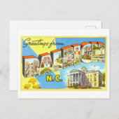 ノースカロライナ州ローリーからのヴィンテージの挨拶 ポストカード (正面/裏面)