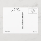 ノースカロライナ州ローリーからの挨拶 ポストカード (裏面)