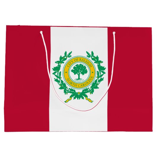 ノースカロライナ州ローリー州旗抱き枕 ラージペーパーバッグ (裏面)