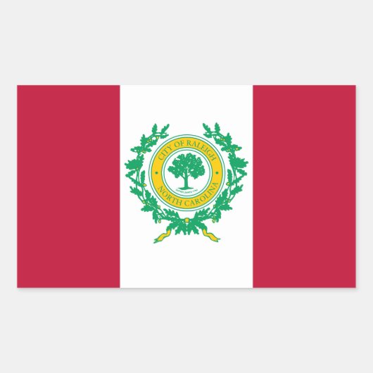 ノースカロライナ州ローリー州旗 長方形シール (正面)