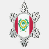 ノースカロライナ州ローリー州旗Snowflake Peter C スノーフレークピューターオーナメント (右)