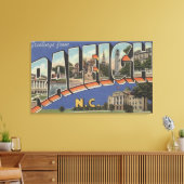 ノースカロライナ州ローリー – ラージ・レター・シーン キャンバスプリント (インサイチュ (リビング))