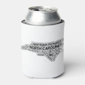 ノースカロライナ州ワードクラウド 缶クーラー (缶正面)