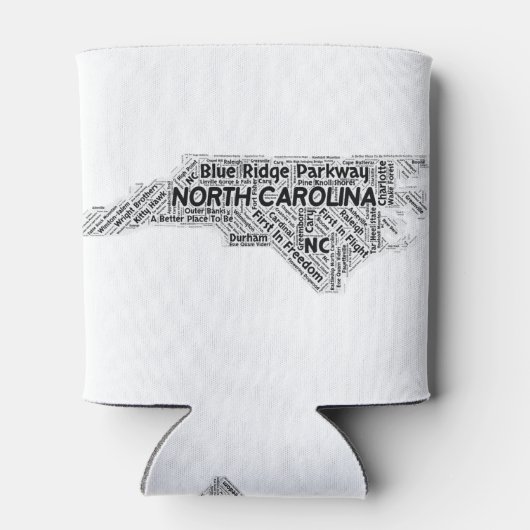 ノースカロライナ州ワードクラウド 缶クーラー (裏面)