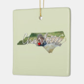 ノースカロライナ州写真の挿入と町の名前 セラミックオーナメント (左)