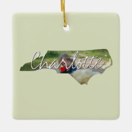 ノースカロライナ州写真の挿入と町の名前 セラミックオーナメント