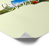 ノースカロライナ州写真の挿入と町の名前 ポスター (角)