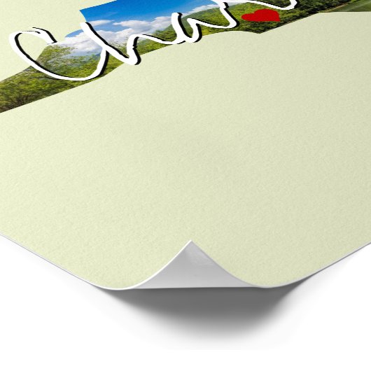 ノースカロライナ州写真の挿入と町の名前 ポスター (角)