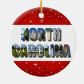 ノースカロライナ州写真クリスマス セラミックオーナメント (裏面)