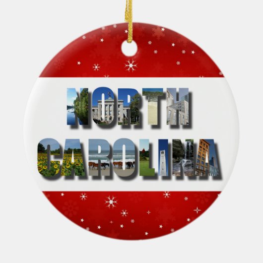 ノースカロライナ州写真クリスマス セラミックオーナメント (裏面)