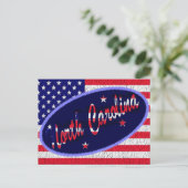 ノースカロライナ州国旗はがき ポストカード (スタンド正面)