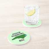 ノースカロライナ州地図の概要、写真と米国国旗の文字 コースター (側面)