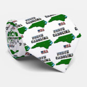 ノースカロライナ州地図の概要、写真と米国国旗の文字 ネクタイ (ロール)