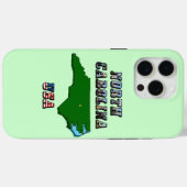 ノースカロライナ州地図の概要、写真と米国国旗の文字 Case-Mate iPhoneケース (裏面 (横))