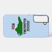 ノースカロライナ州地図の概要、写真と米国国旗の文字 SAMSUNG GALAXYケース (裏面横)