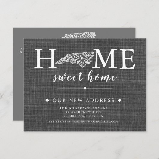 ノースカロライナ州州の移動発表のポストカード 案内ポストカード (正面/裏面)