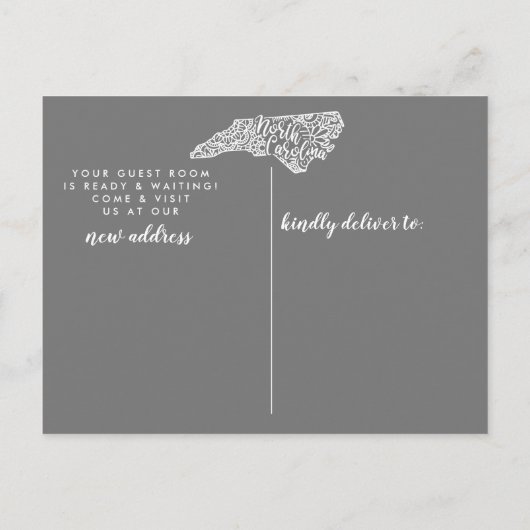 ノースカロライナ州州の移動発表のポストカード 案内ポストカード (裏面)