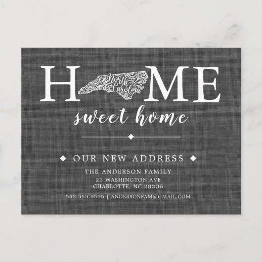 ノースカロライナ州州の移動発表のポストカード 案内ポストカード (正面)