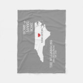 ノースカロライナ州州マップ名前をカスタムする、市、色 フリースブランケット (正面)