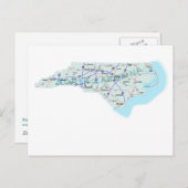 ノースカロライナ州州間地図ポストカード ポストカード (正面/裏面)