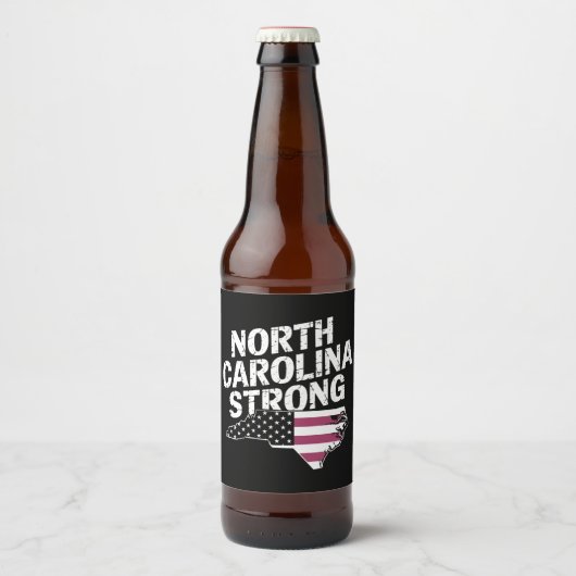 ノースカロライナ州強し NC Stateとアメリカ国旗 ビールラベル (正面)