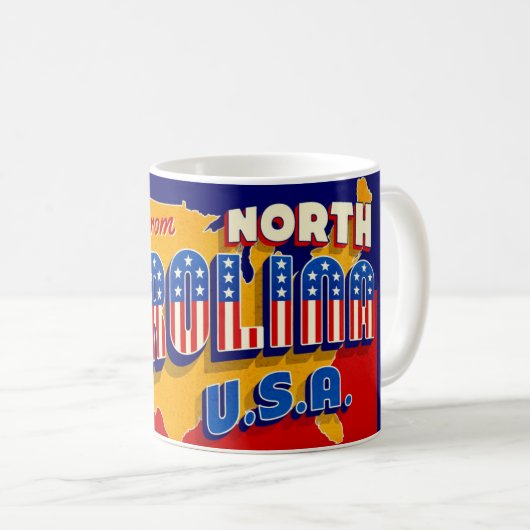 ノースカロライナ州愛国的な挨拶マグ コーヒーマグカップ (正面右)