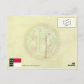 ノースカロライナ州旗とシール ポストカード (裏面)