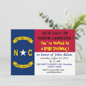 ノースカロライナ州旗とベビーシャワー招待状 招待状 (スタンド正面)