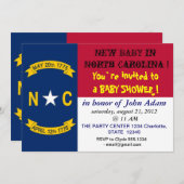 ノースカロライナ州旗とベビーシャワー招待状 招待状 (正面/裏面)