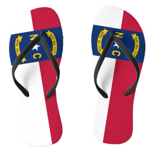 ノースカロライナ州旗と大人のスリムストラップ ビーチサンダル