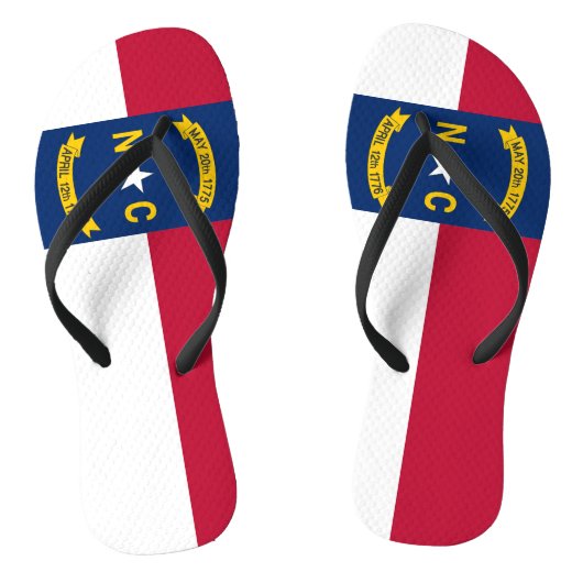 ノースカロライナ州旗と大人のスリムストラップ ビーチサンダル (ソール)