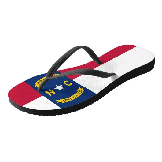 ノースカロライナ州旗と大人のスリムストラップ ビーチサンダル (アングル)