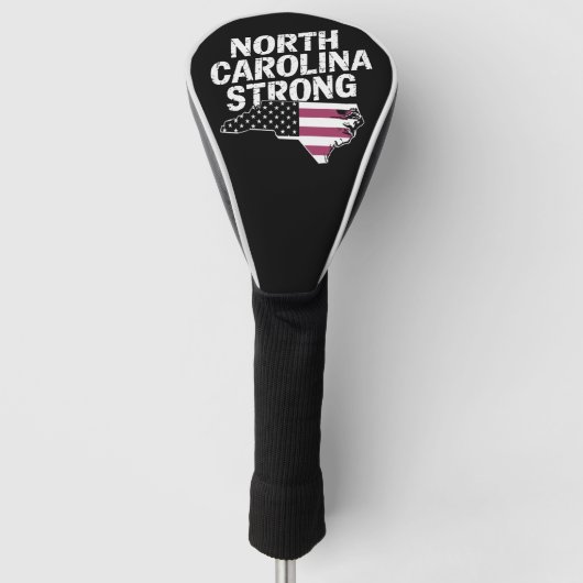 ノースカロライナ州旗とNC州と米国旗 ゴルフヘッドカバー (正面)