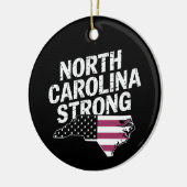 ノースカロライナ州旗とNC州と米国旗 セラミックオーナメント (左)