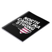 ノースカロライナ州旗とNC州と米国旗 ノートブック (左側)